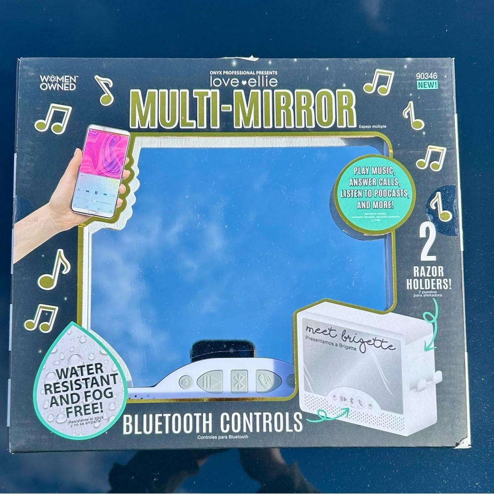 love•ellie “Brigette” Multi‑Mirror – Bluetooth, Anti‑Fog, Water‑Resistant